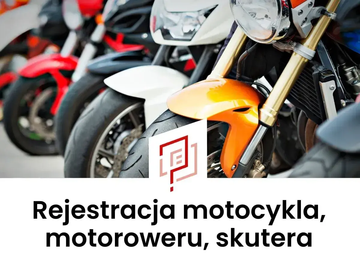 Rząd motocykli i skuterów, z pomarańczowym błotnikiem z przodu.